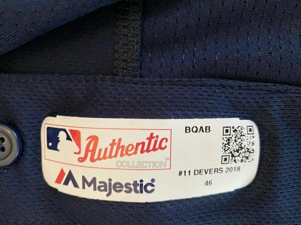 Rafael Devers Game Worn & Autographed Patriots' Day Jersey